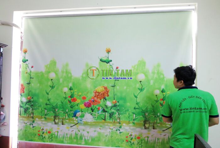 mẫu rèm màn cuộn in tranh đẹp mà rẻ